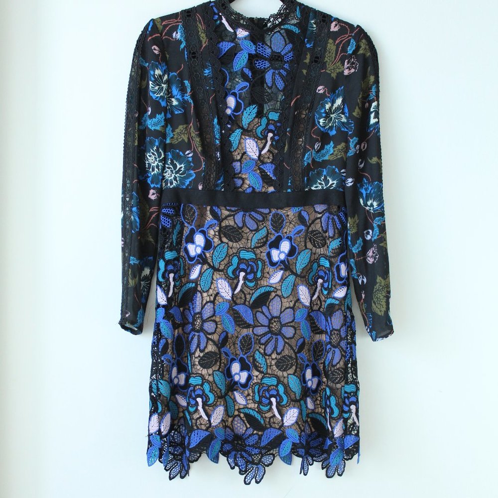 Self Portrait Long Sleeve Short Dress
